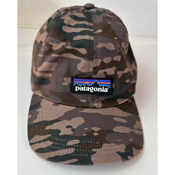 Patagonia P-6 Label Trad Cap Camo Camouflage Hat No Size Adjustable Adults - Picture 2 of 8